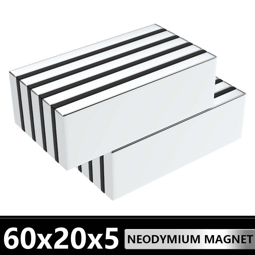 60 x 20 x 5 mm, leistungsstarker Magnetblock für Kühlschrank, DIY-Projekte, Wissenschaft und Büro, Kühlschrankmagnet