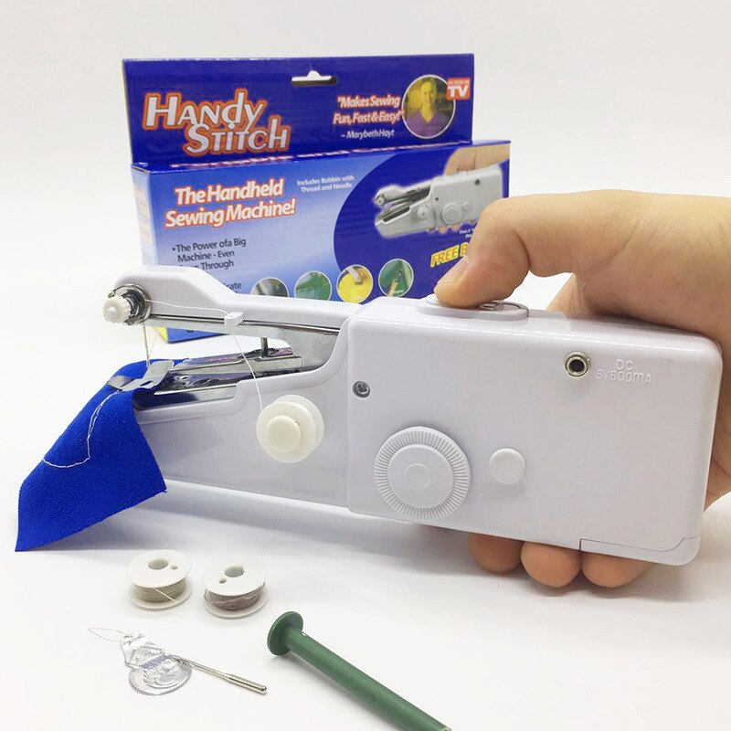 Kleine Hand Naaimachine Quick Handy Stitch Naaien Handwerken Kleding Stoffen Draagbare Huishoudelijke Elektrische Naaimachine Mini