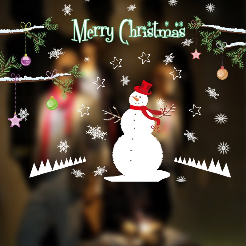 Christmas Window Stickers Santa Claus Removable PVC Christmas Tree DIY Wall Window Door Mural HVR88