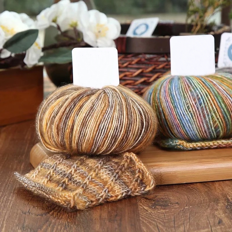 50g/Knäuel Häkeln Stricken Gekämmte Baumwolle Farbverlauf Garn Weiche Milch Wolle Garn Für Schal Pullover Hut Kleidung DIY hand Faden