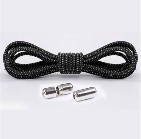 1Pair Elastic Locking Shoelaces Round No Tie Shoe Laces Kids Adult Sneakers Shoelaces Fast Lazy Shoe Lace Shoestrings: black white dot