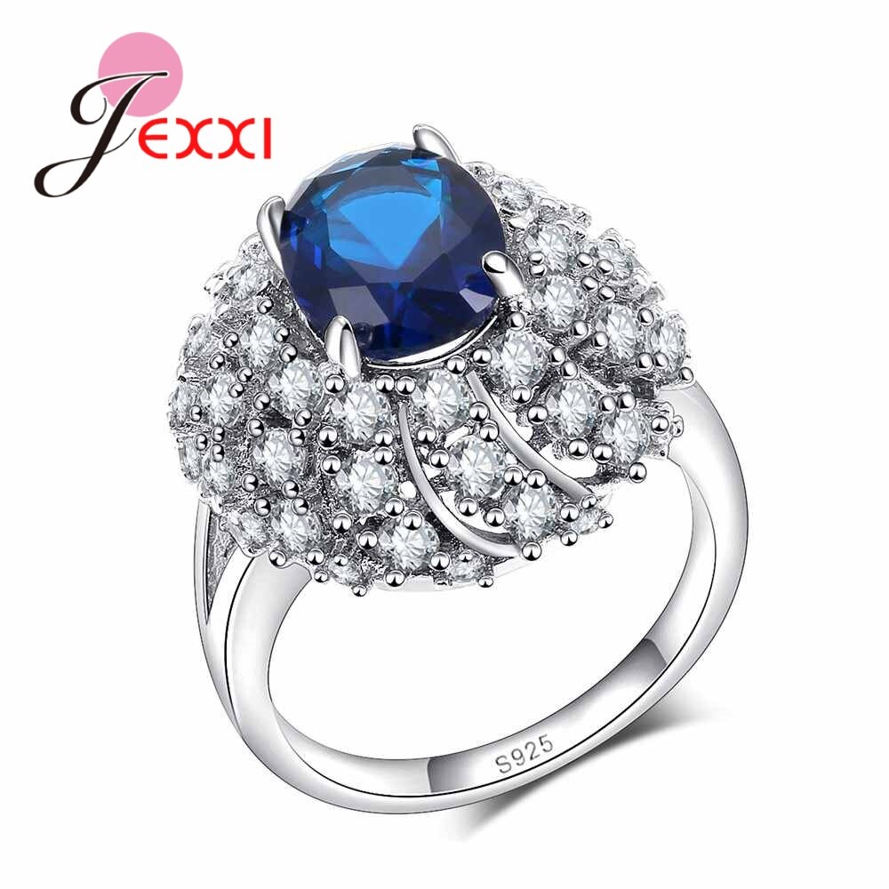 925 Sterling Silber Ehering - Weißer CZ Zirkon - Runde Form - Spannungsfassung - Für Damen