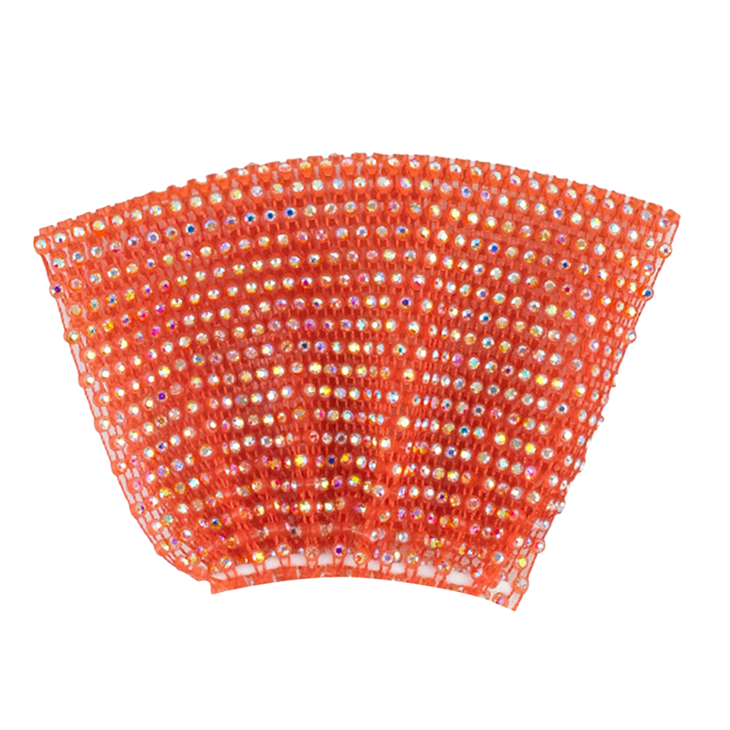 Máscara divertida de cristal ostentoso para mujer, mascarilla facial con diamantes de imitación para mujer, malla de red Yashmak para club nocturno, de Halloween y espectáculo: Orange