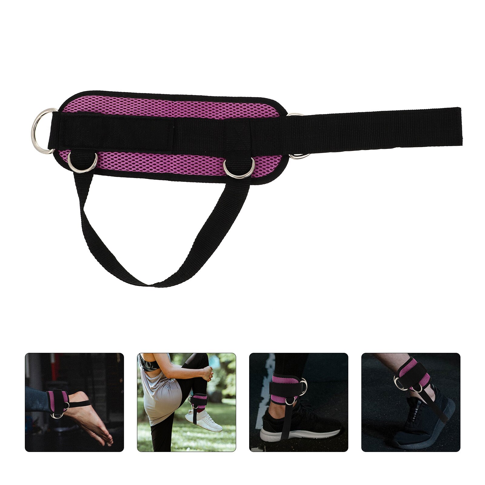 Band Enkelbandjes Enkel Gesp Enkelband Voor Kabel Machine Fitness Enkelband Voor Fitness Oefening Mannen: Purple
