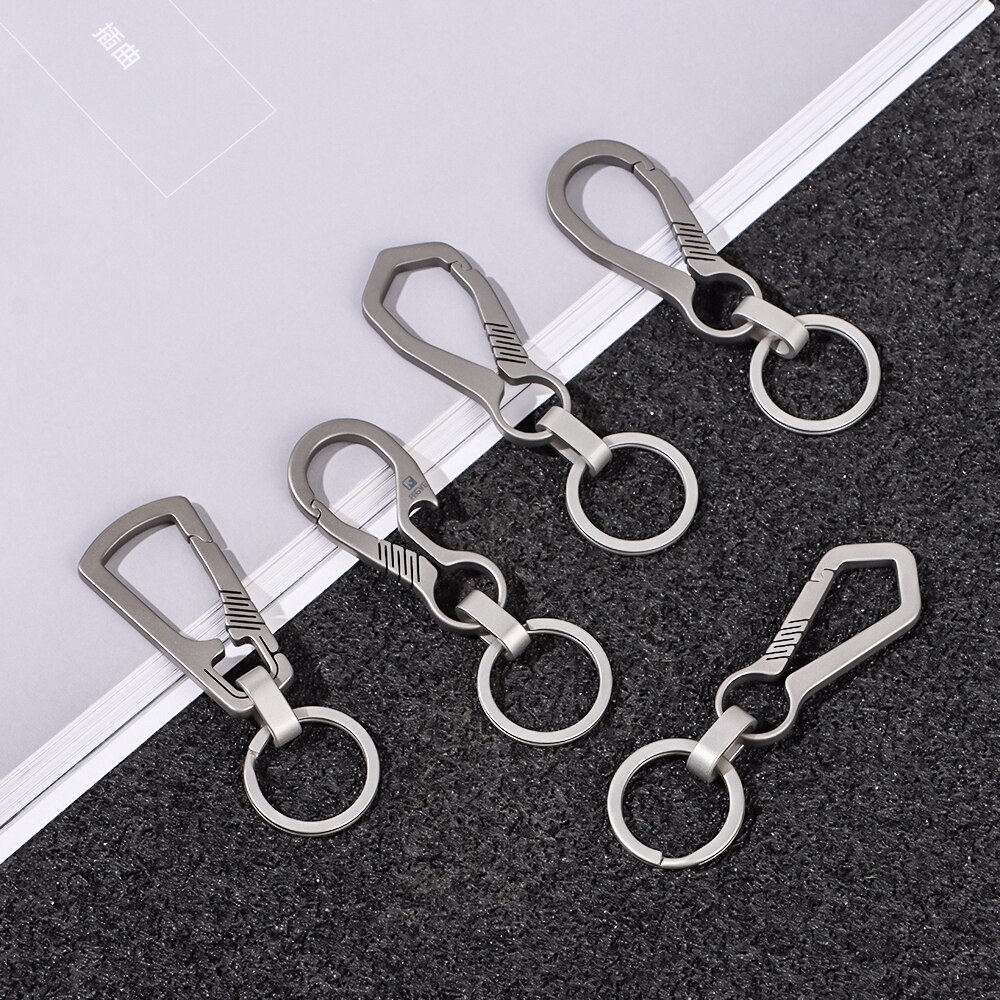 Luxe Real Titanium Hoge Ultra Lichtgewicht Edc Sleutelhangers Mannen Sleutelhangers Sieraden Houders Sleutelhanger Klimmen Accessoires