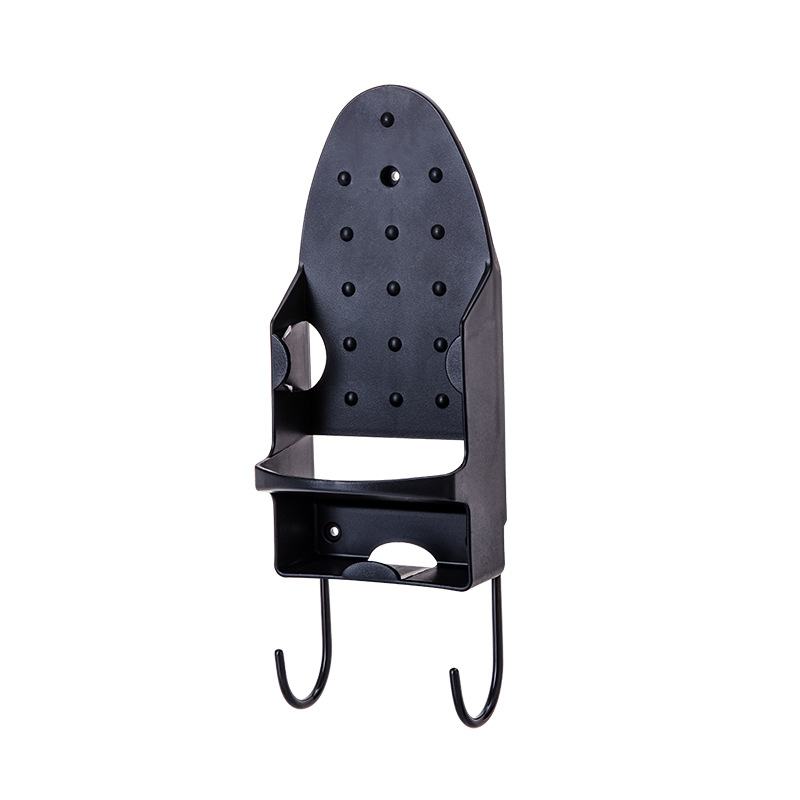 Ironing Board Hanger Wall Mount Electric Iron Holder Ironing Board Rack Household Bathroom Shelf Ironing Board Holder: Preto
