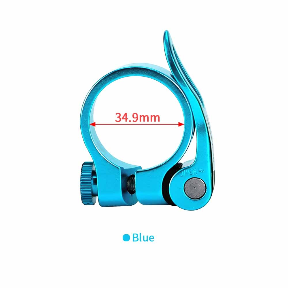 Ouo Quick Release Zadelpenklem Aluminium Fiets Zadel Klem 31 8 Mtb 27.2 Zadelpen Sluiting Onderdelen Voor Fiets: 34.9mm blue clamp