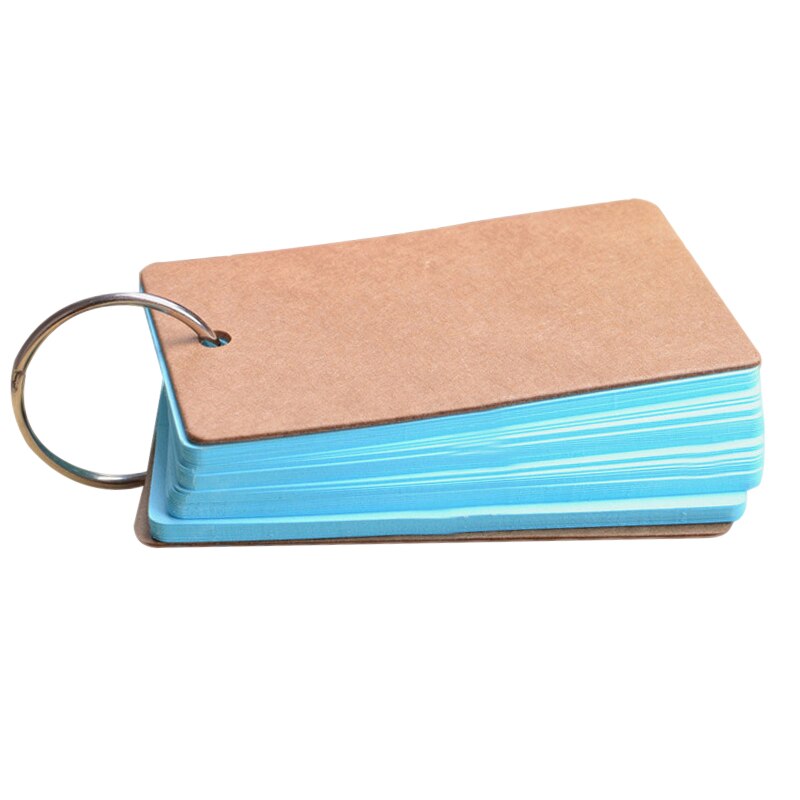 Portable Buckle Binder Notes Flash Cards Memo Pads DIY Blank Card Stationery TP899: Blue