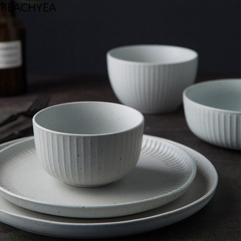 ANTOWALL piatti bianchi punto ristorante piatto da dolce in ceramica stoviglie per la casa ciotola di riso piatti tutto'ingrosso