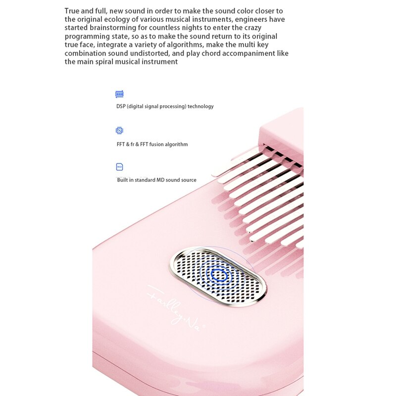 Electric Kalimba 17 Keys Thumb Piano 4 Kinds of Timbre BT Connetion Finger Piano Electronic Musical Instrument