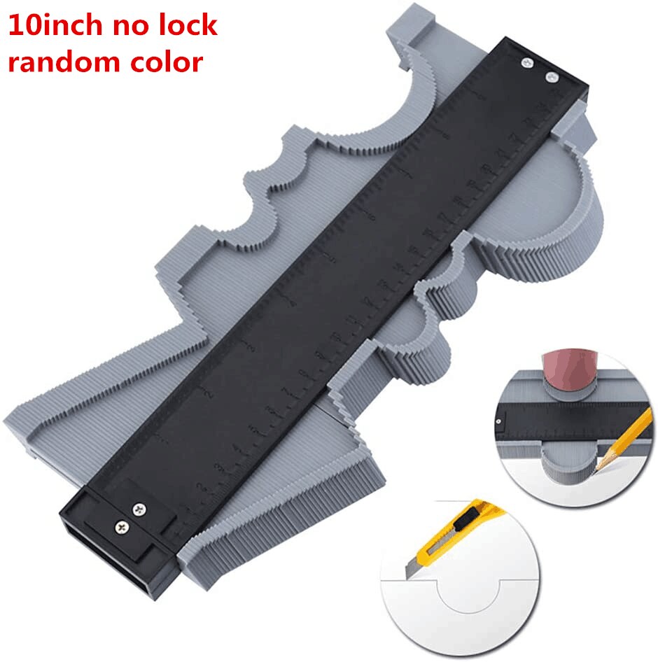20 " 10 " 5 " bredd plastprofil kopieringsmätare självlåsande konturmätare duplikator trämarkering kakel laminatplattor allmänna verktyg: 10 tum inget lås