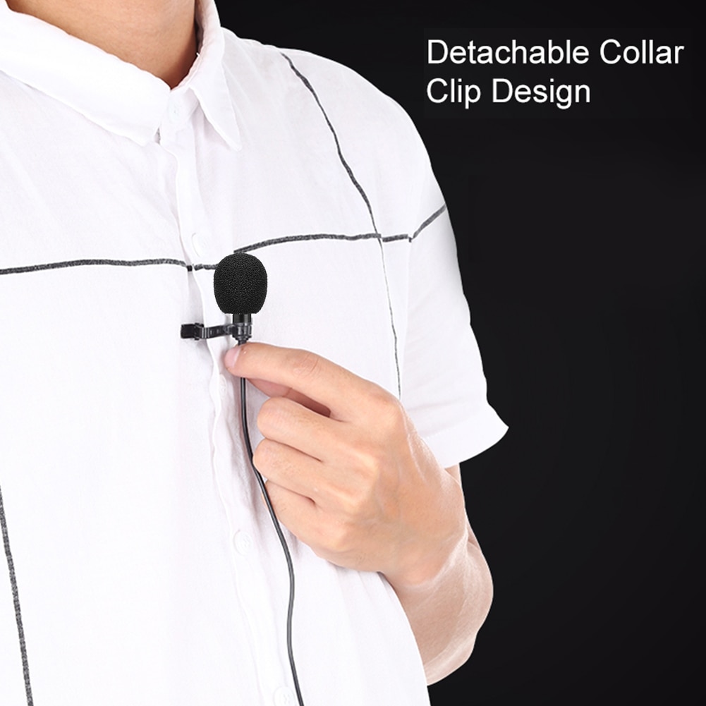 3.5mm Jack Lavalier Microphone TRRS to TRS Adapter Lapel Tie Clip-on Mic Set Microphones USB Rechargeable Meeting