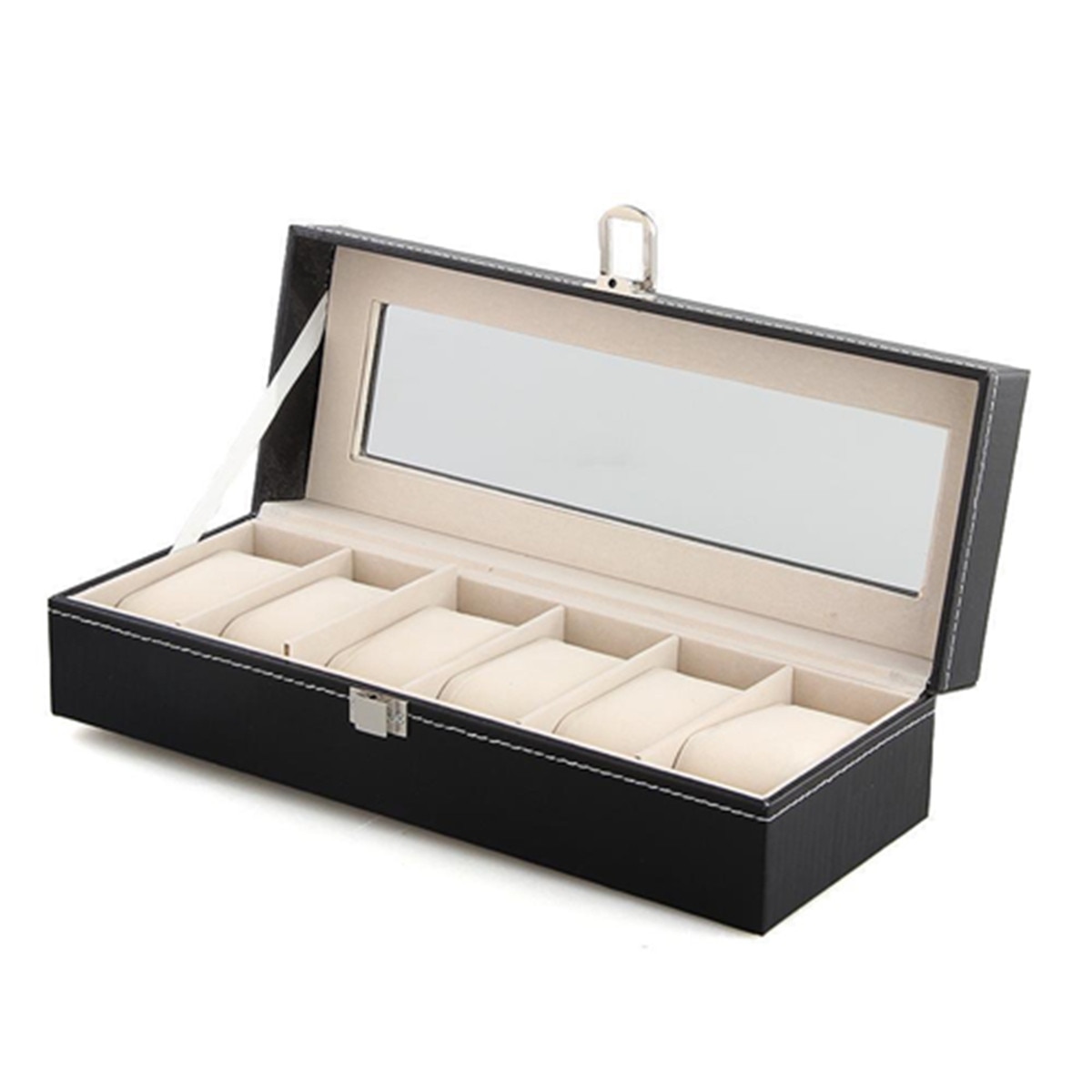 Venster Organizer Box Voor Besparen 6 Horloges Box Sieraden Display Case Opslag Houder