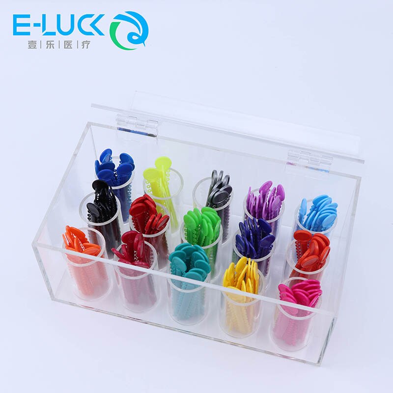 Orthodontics Power Chain Box Acrylic Placing Ligature Chain Holder Dental Elastic Power Chain Box: A2