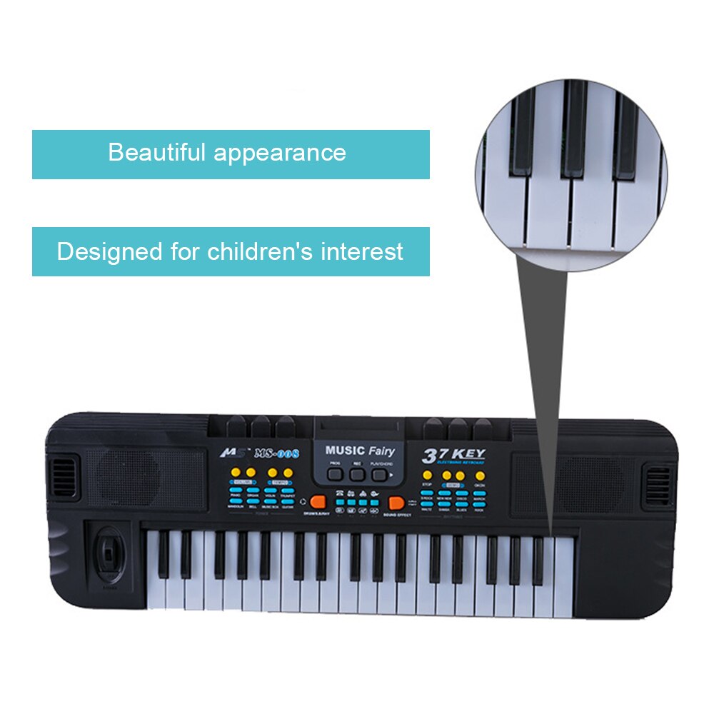 37 teclas Piano eléctrico multifuncional órgano electrónico instrumento Musical de juguete con micrófono para niños niñas principiantes