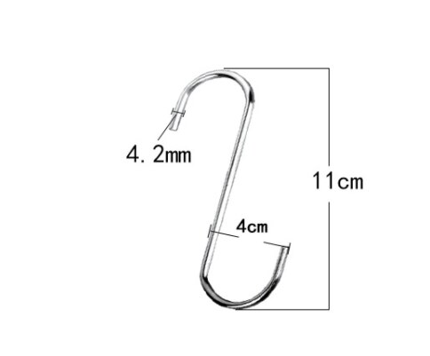 4 st rostfria hushållskrokar set för att hänga s form hängare hus kök kastrull hängare för köksskåp kontor: 11cm 4 st