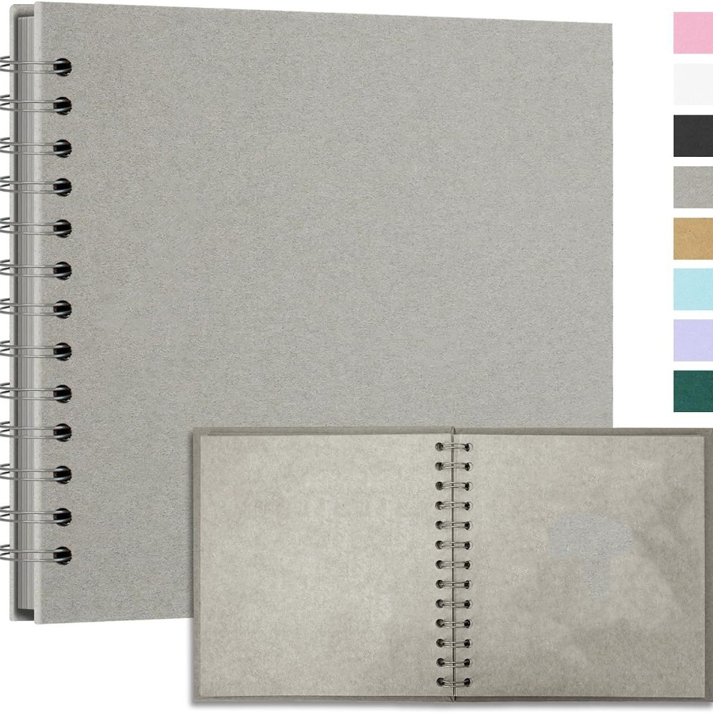 Collect Book Kraft Paper Scrapbook Graffiti Photo Album Multifunction Simple Card Book Wedding Photo: Light Grey
