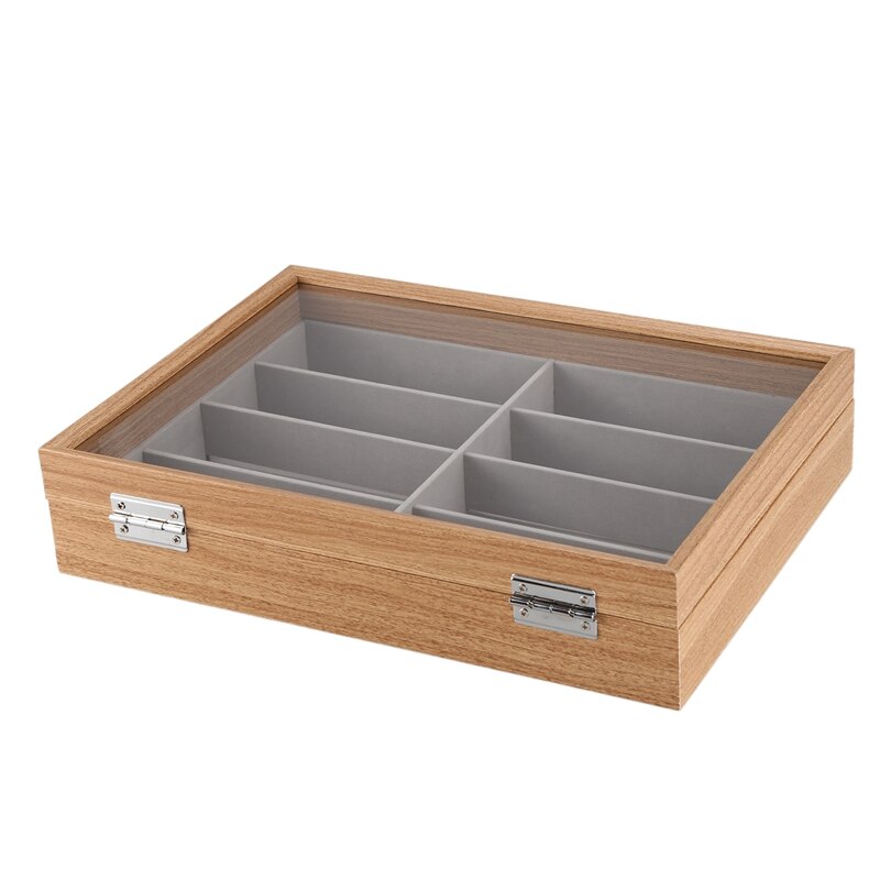 Display Case - 8 Slots - Imitation Leather - Organizer Collector - Black