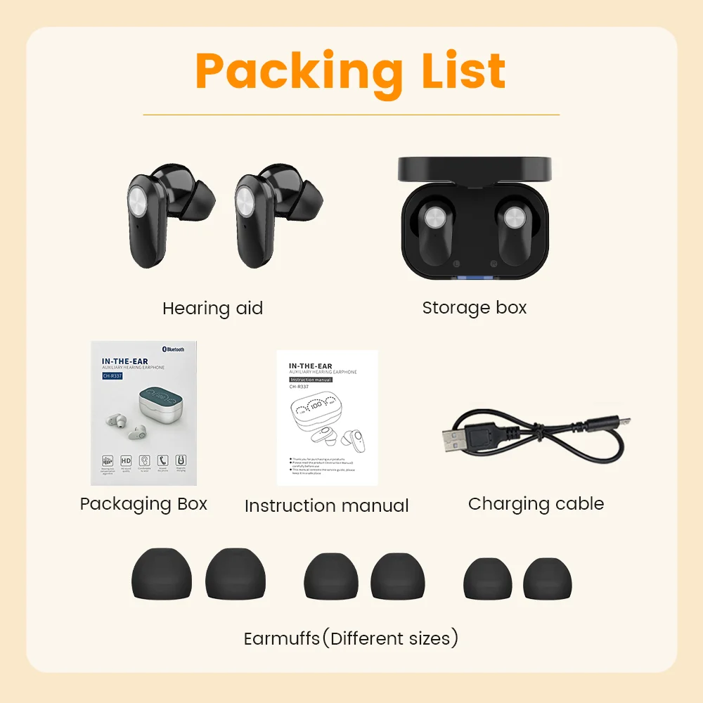 Aide auditive numérique sans fil, Rechargeable, Bluetooth, amplificateur sonore, , pour les sourds