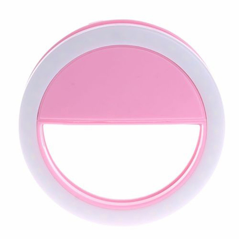 Led Selfie Ring Light Mobile Phone Lens LED Selfie Lamp Ring for IPhone Samsung Xiaomi Huawei Phone Selfie Clip Light Accessoire: Pink