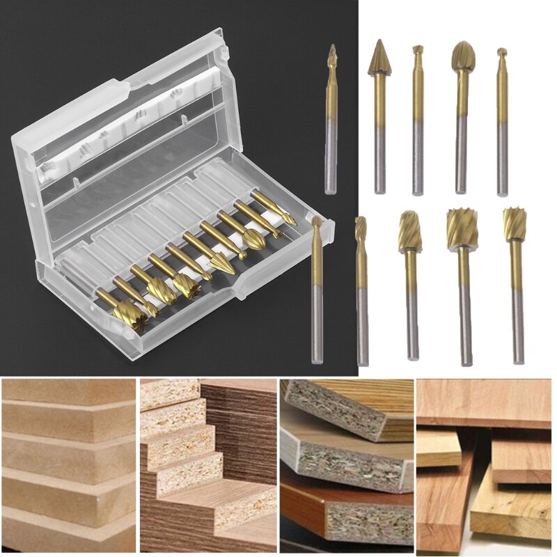 10 pièces fichier rotatif gravure Cutter bois outil électrique meulage tête de polissage
