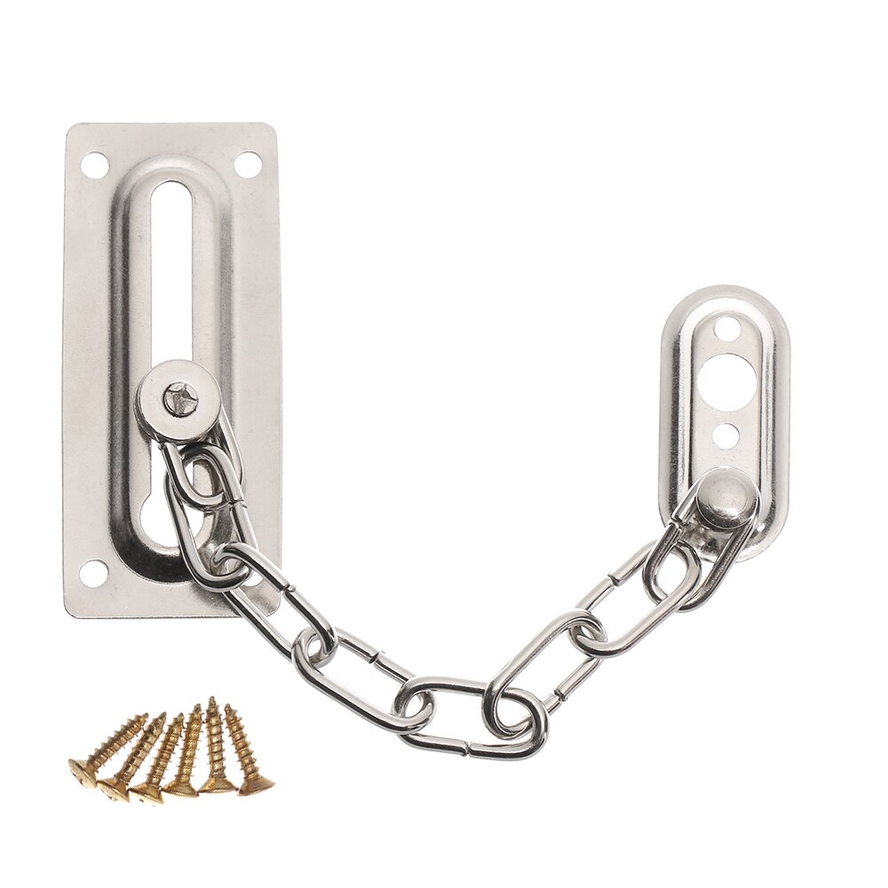Duurzaam Bewaker Keten Bolt Sloten Voordeur Veiligheid Guard Slide Bolt Veiligheid Restrictor Anti-diefstal Ketting Hardware: Zilver