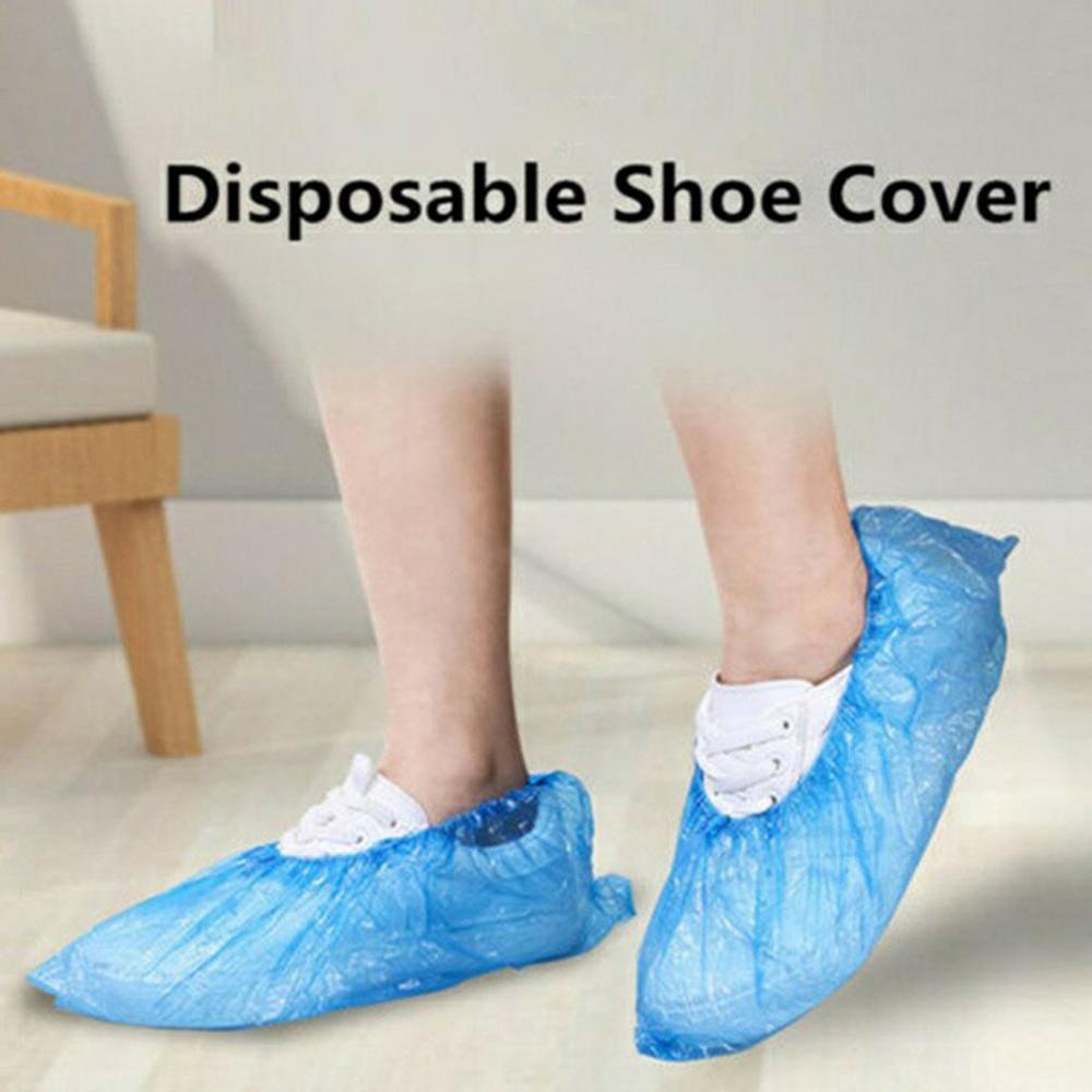 Plastic Wegwerp Schoenen Covers Met Elastische Band Ademend Stofdicht Verdikte Anti-Slip Anti-Statische Schoenen