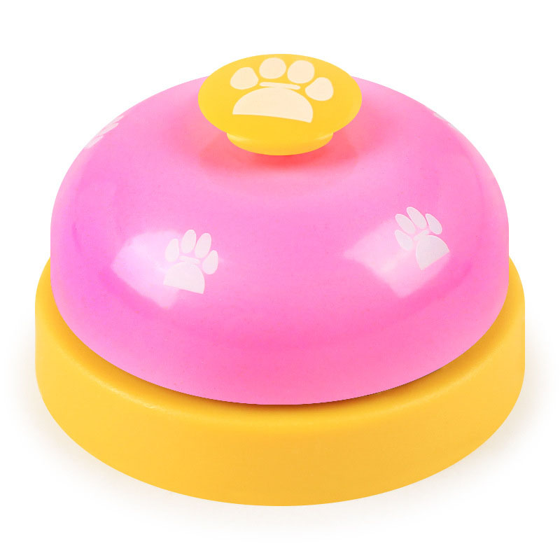 Kæledyrstræningsforsyning fodaftryk metal spiseklokke kæledyr legetøj uddannelse ringeklokke til pottræning hund katte legetøj: Rød