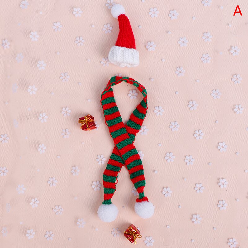 Cute 1Set 1:12 Dollhouse Christmas Hat Box Scarf Model Set Decor Accessories: A