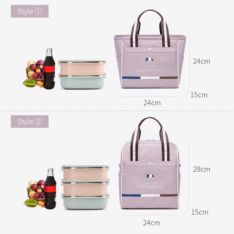 2021Unisex Insulated Lunch Bag With Heat Insulation Thermal Bag Food Door Tote Oxford Travel Picnic Bag For Office