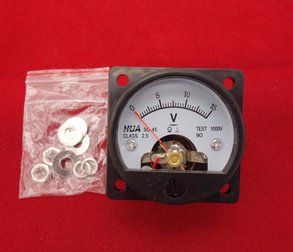 Analog Voltage Panel Meter – -1-0-3V / -5-0-15V Range, Class 2.5, Teaching Physics Lab Voltmeter Gauge