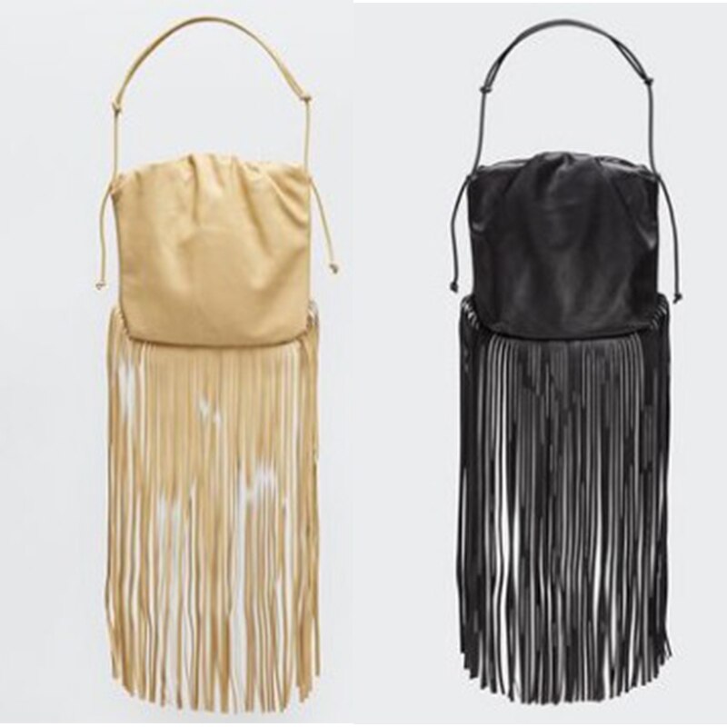 Lang skumring trend veske veske til kvinner topp myk dumpling bag brett stilig crossbody bag kvinnelige frynser vesker