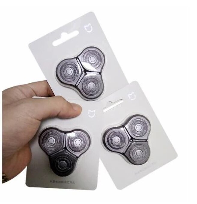 Original Xiaomi Shaver Blades For Mijia Electric Shaver S300 S500 Shavers Head Razor Waterproof Dual-layer Steel Blade: 3 pcs