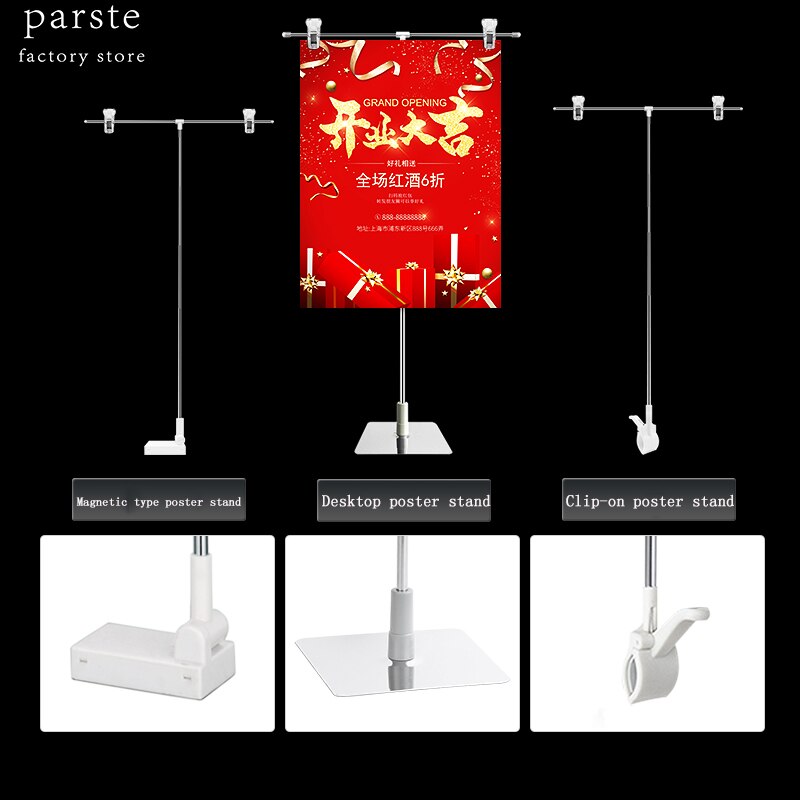 1 Stck Pop meer zeitung halterung T-Poster Gestell werbung Clip Regal teleskop tabelle Poster edelstahl förderung Stall