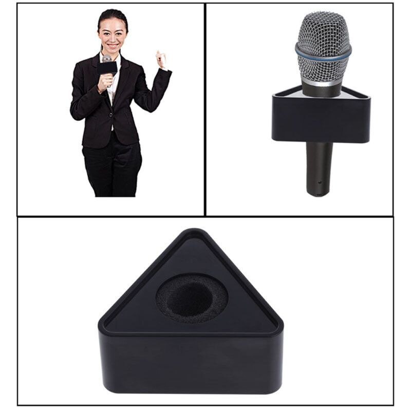 Black Hole Triangular Mic Microphone TV Interview Logo Flag Station DIY L41F