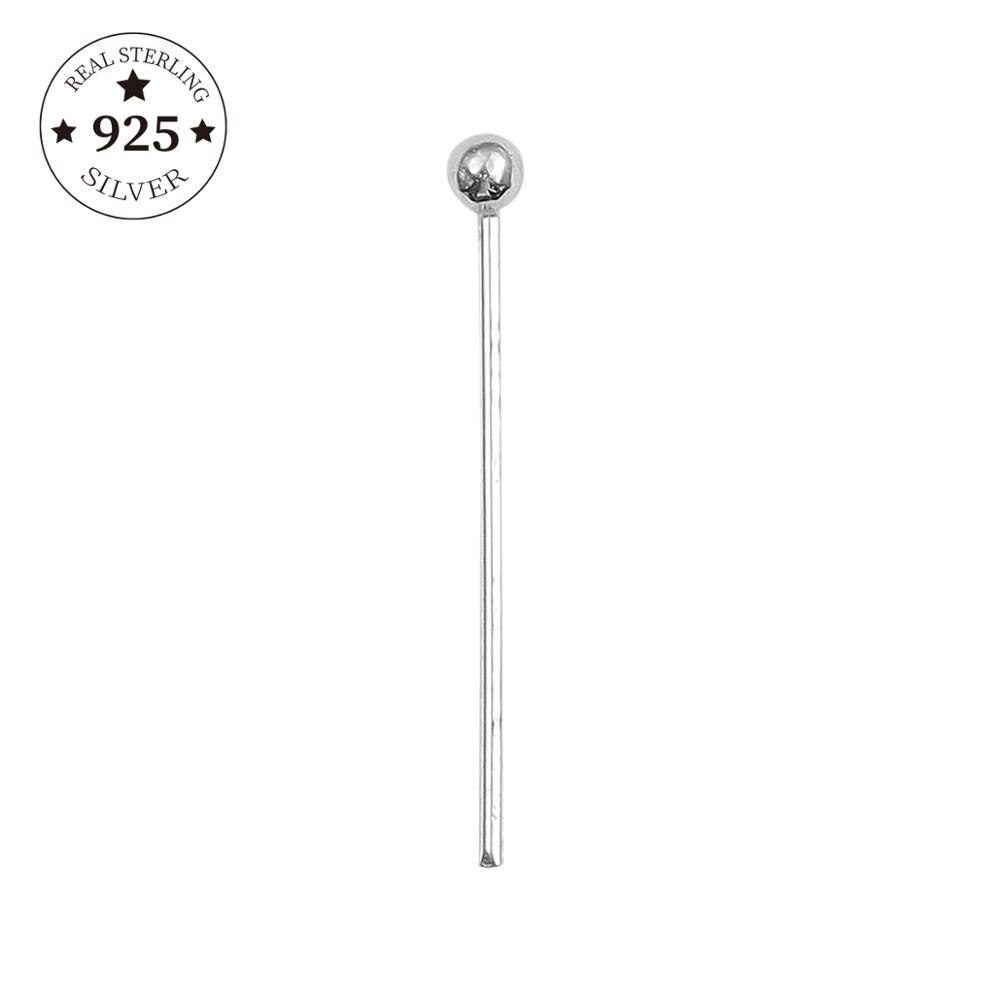 925 Sterling Zilver Bevindingen Metalen Nietstiften 15 20 25 30 35 40 50 Mm Head Pins Voor Diy sieraden Maken Bevindingen Supplies