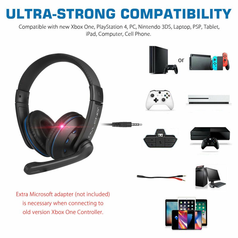 Gaming Microfoon Headset Stereo Over-Ear Hoofdtelefoon Stereo Geluid Voor PS4 Nintendo Switch Xbox One Pc Auriculares Oortelefoon