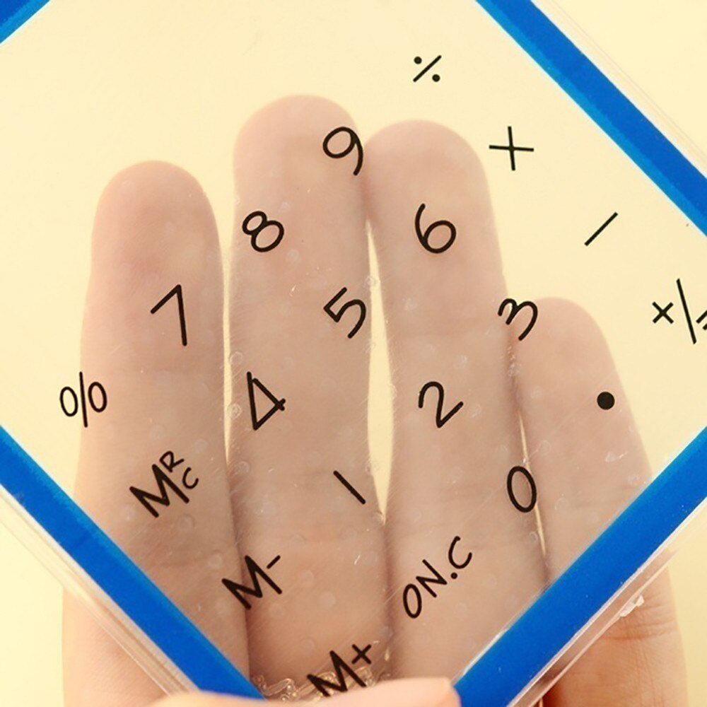 Mini Lcd Screen Ultra Slim Transparent Solar Calculator Stationery Clear Scientific Calculator Office Supplies #T2P