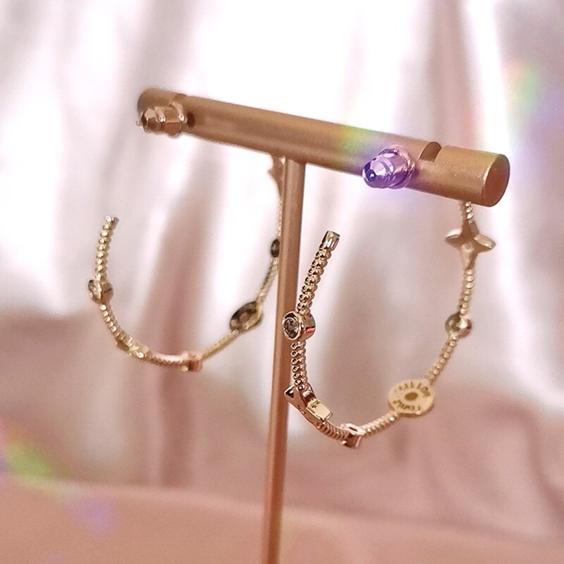 all-match Gold Color Brass Round Loop Earrings Hoops Jewelry Findings Accessories