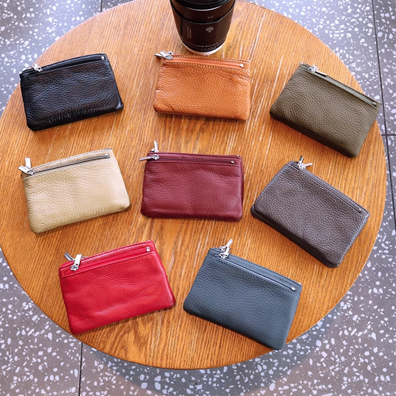 Women Small Wallet For Ladies Zipper Card Purse Key Storage Bag cowhide Short Wallet Female