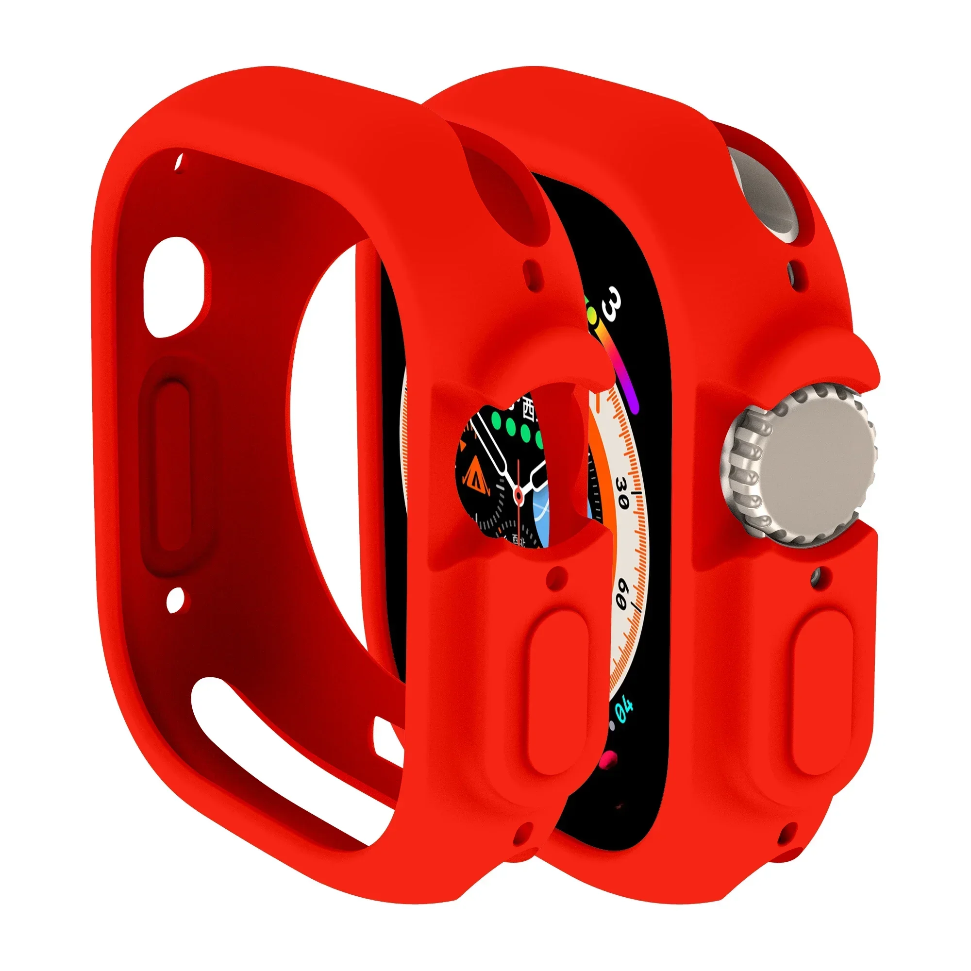 Hoesje voor apple watch ultra 2 met 49mm bandjes, rondom schokbestendig, tpu-beschermend, zacht siliconen bandje, bumper, krasbestendig.