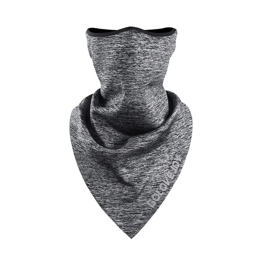 Mascarilla de protección para la cara de ciclista, para invierno, media cara, a prueba de viento, Bandana de protección para la oreja, diadema reflectante nocturna: Light Gray Scarf