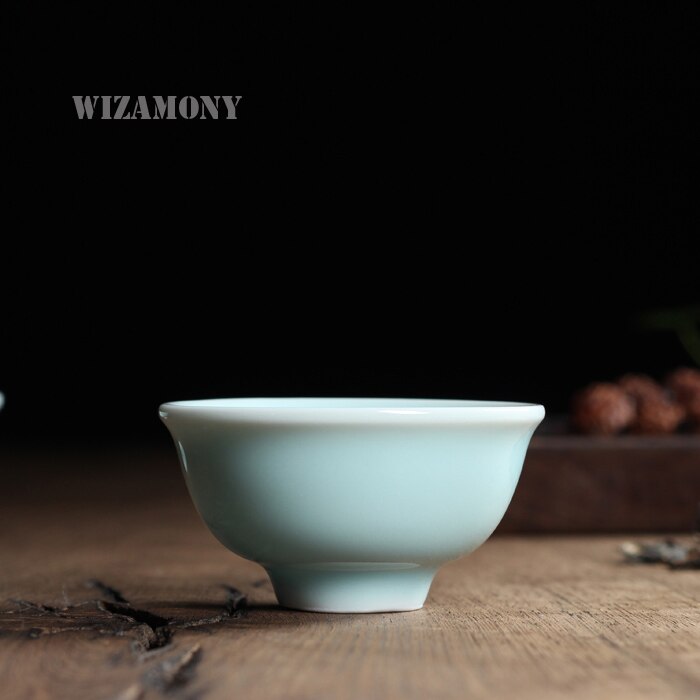 1 pcs Chinese Longquan Celadon Porcelain Gaiwan Teacups Porcelain Bowl 65ml China Tea Pot Celadon Crackle Teacups