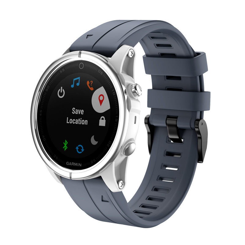 20mm Silikon Uhr Band Gurt Schleife Armbinde für Garmin Fenix 5 S Fenix 5 S Plus SD998: Marine Blau