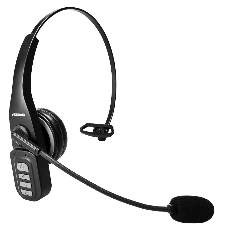 AUSDOM BW01 Wireless Bluetooth 5.0 Telephone Headset With Noise Cancelling Mic 22H Talking Time For Call Center PC Phone: Default Title