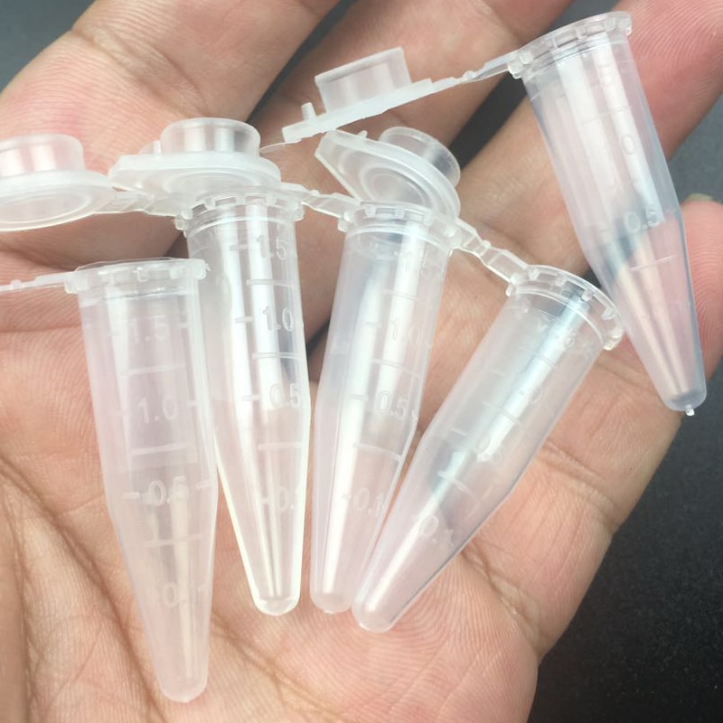 1.5ml Clear plastic centrifugal test tube Sample vial with snap cap for samples food colourings craft use Lab Supplies