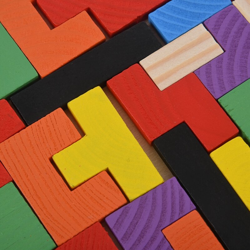 Houten Tangram Brain Teaser Puzzel Voor Tetris Game Educatief Baby Kinderen Speelgoed