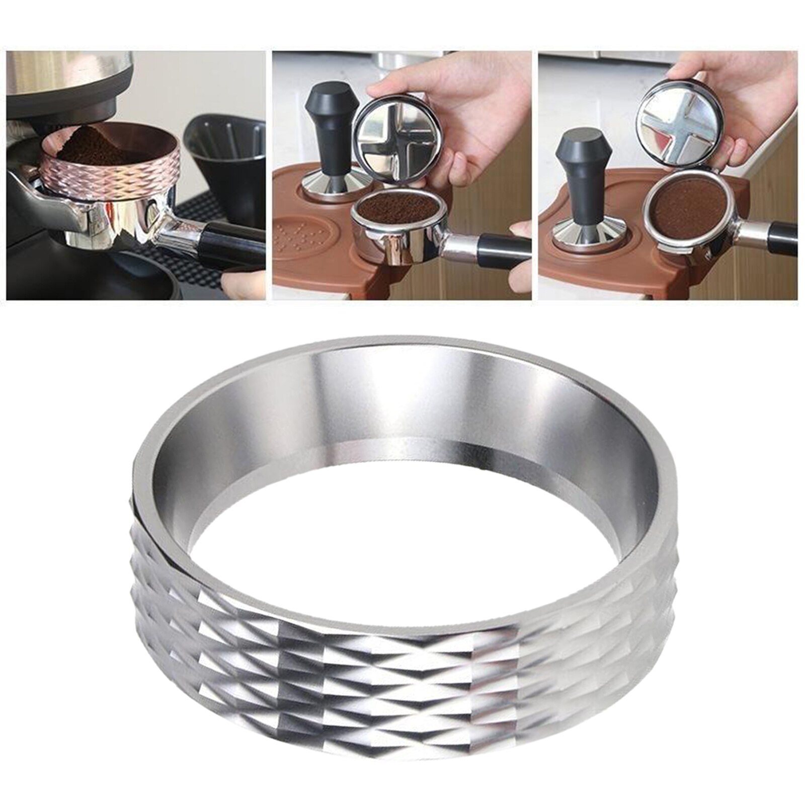 51Mm/53Mm/58Mm Espresso Doseren Trechter Koffie Doseren Ring Vervangingen Trechter: Silver 51mm