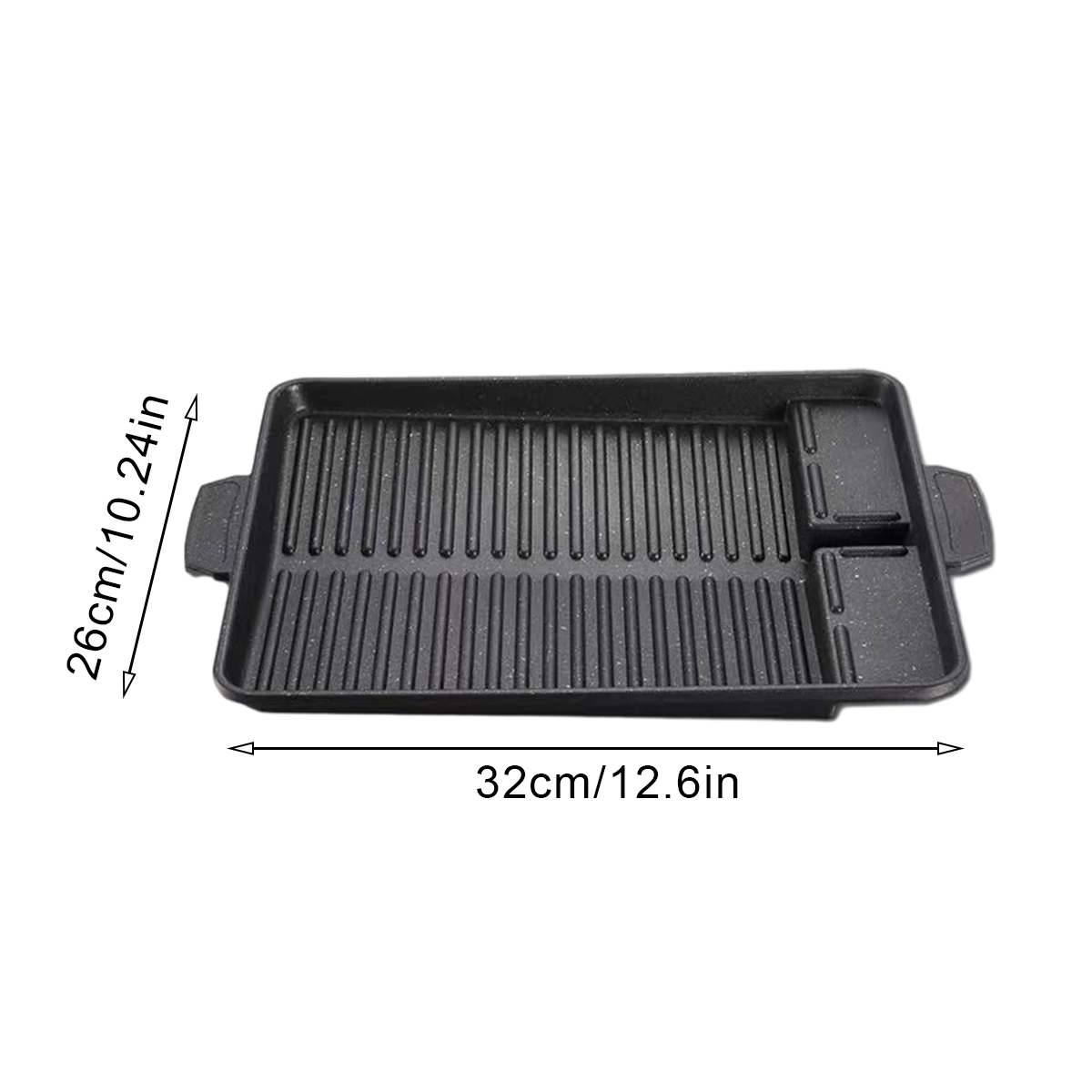 Healthy Barbecue Plate, Square, Gas Compatible, Pork Belly, Iron Plate, Diagonal, Grooved, Barbeque Grill, Cassette Oven Compati
