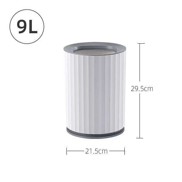 Gouden Luxe Prullenbak Voor Keuken Zonder Deksel Vuilnis Tin Bin Voor Badkamer 9L/12L/15L: 9L Silver